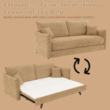 Cadie Mocha Sofa w/ Full-Size Sleeper & 2 Pillows - Ornate Home