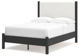 Cadmori Black/White Full Upholstered Panel Youth Bed - Ornate Home