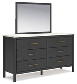 Cadmori Black/White King Panel Bed & Dresser & Mirror & Nightstand (Online Special Price) - Ornate Home