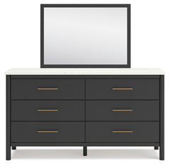 Cadmori Black/White King Panel Bed & Dresser & Mirror & Nightstand - Ornate Home