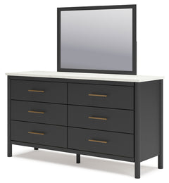 Cadmori Black/White King Panel Bed & Dresser & Mirror & Nightstand - Ornate Home