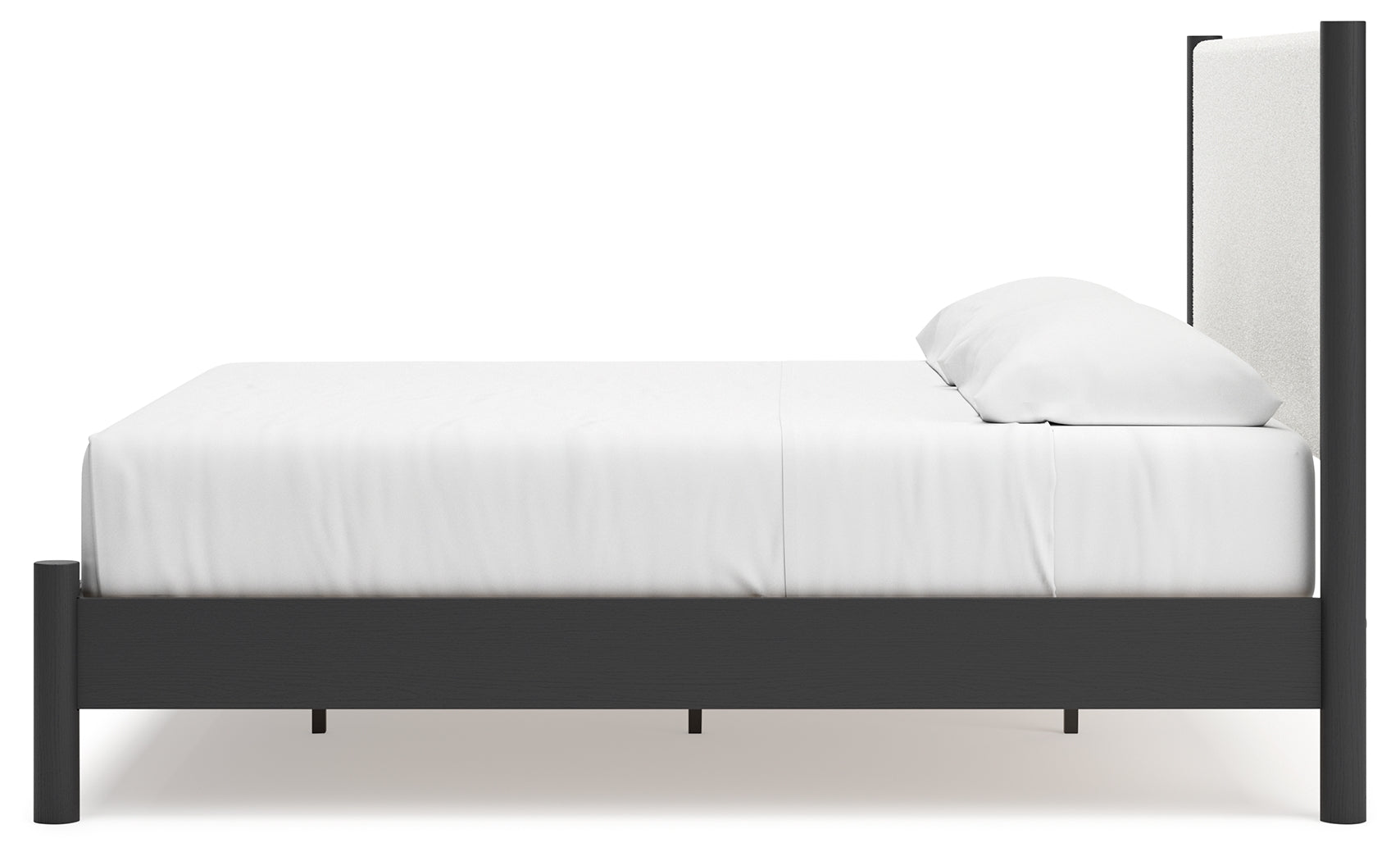 Cadmori Black/White King Upholstered Panel Bed (Online Special Price) - Ornate Home