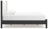 Cadmori Black/White King Upholstered Panel Bed (Online Special Price) - Ornate Home