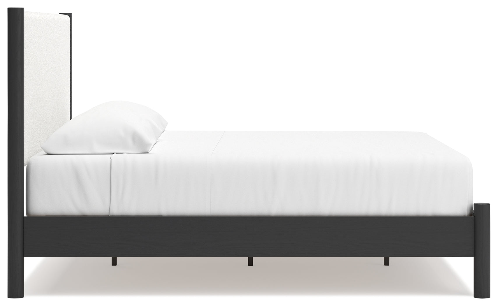 Cadmori Black/White King Upholstered Panel Bed (Online Special Price) - Ornate Home