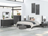 Cadmori Black/White King Upholstered Panel Bed (Online Special Price) - Ornate Home