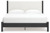 Cadmori Black/White King Upholstered Panel Bed - Ornate Home