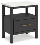 Cadmori Black/White Nightstand - Ornate Home