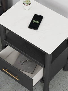 Cadmori Black/White Nightstand - Ornate Home