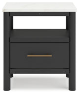Cadmori Black/White Queen Panel Bedroom Set with Dresser, Mirror and Nightstand - Ornate Home