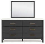 Cadmori Black/White Queen Panel Bedroom Set with Dresser, Mirror and Nightstand - Ornate Home