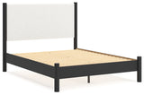 Cadmori Black/White Queen Upholstered Panel Bed - Ornate Home