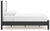 Cadmori Black/White Queen Upholstered Panel Bed - Ornate Home