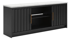 Cadmori Black/White XL TV Stand w/Fireplace Option - Ornate Home