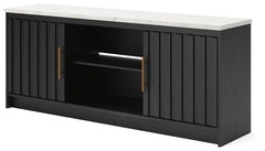 Cadmori Black/White XL TV Stand w/Fireplace Option - Ornate Home