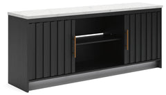 Cadmori Black/White XL TV Stand w/Fireplace Option - Ornate Home