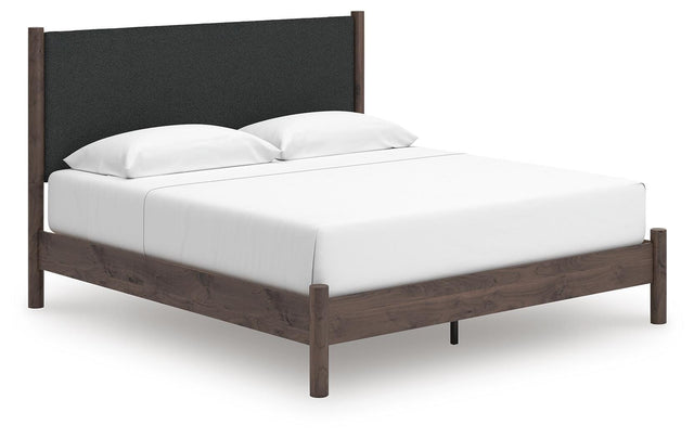 Cadmori Brown King Upholstered Panel Platform Bed - Ornate Home
