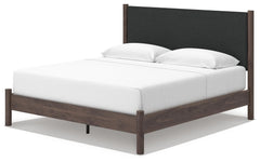Cadmori Brown King Upholstered Panel Platform Bed - Ornate Home