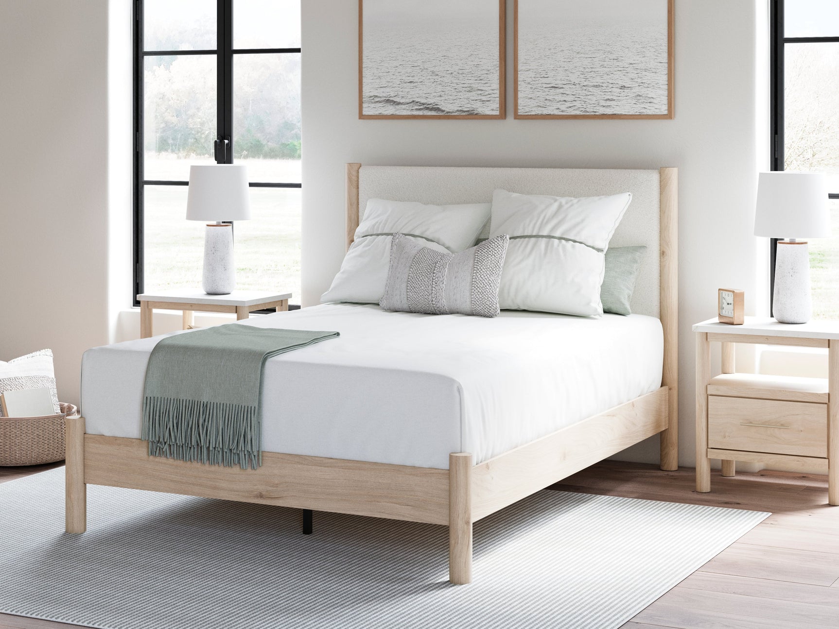 Cadmori Tan Queen Panel Bedroom Set with Dresser and 2 Nightstands (Online Special Price) - Ornate Home