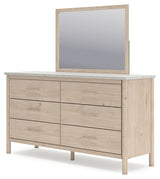 Cadmori Two-tone Full Upholstered Panel Bed, Dresser and Mirror (Online Special Price) - Ornate Home