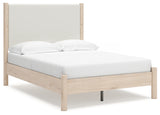 Cadmori Two-tone Full Upholstered Panel Bed, Dresser and Mirror (Online Special Price) - Ornate Home