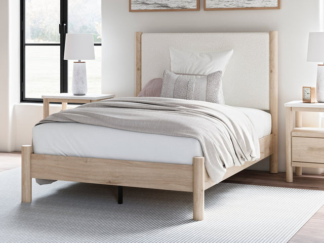 Cadmori Two-tone Full Upholstered Panel Youth Bed (Online Special Price) - Ornate Home