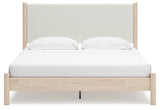 Cadmori Two-tone King Upholstered Panel Bed, Dresser, Mirror and Nightstand (Online Special Price) - Ornate Home