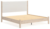Cadmori Two-tone King Upholstered Panel Bed, Dresser, Mirror and Nightstand (Online Special Price) - Ornate Home