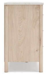 Cadmori Two-tone King Upholstered Panel Bed & Dresser & Nightstand (Online Special Price) - Ornate Home