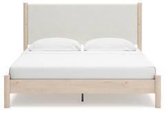 Cadmori Two-tone King Upholstered Panel Bed & Dresser & Nightstand - Ornate Home