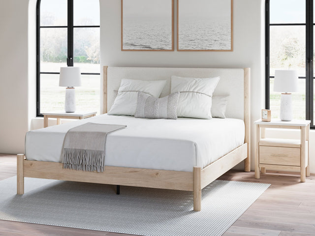 Cadmori Two-tone King Upholstered Panel Bed (Online Special Price) - Ornate Home
