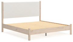 Cadmori Two-tone King Upholstered Panel Bed - Ornate Home