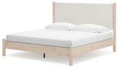 Cadmori Two-tone King Upholstered Panel Bed - Ornate Home
