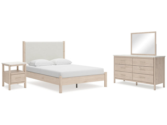 Cadmori Two-tone Queen Panel Bed & Dresser & Mirror & Nightstand (Online Special Price) - Ornate Home