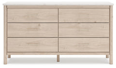 Cadmori Two-tone Queen Upholstered Panel Bed & Dresser & Nightstand - Ornate Home