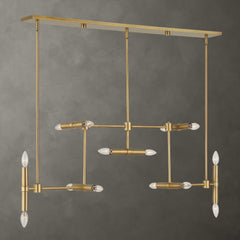 Cadre Brass 14 Light Modern Linear Pendant - Ornate Home
