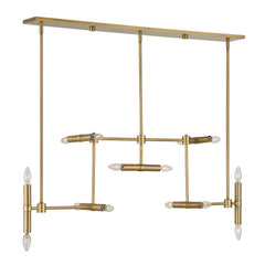 Cadre Brass 14 Light Modern Linear Pendant - Ornate Home