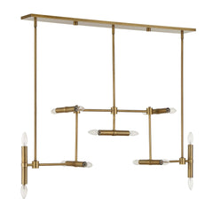 Cadre Brass 14 Light Modern Linear Pendant - Ornate Home