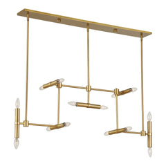 Cadre Brass 14 Light Modern Linear Pendant - Ornate Home