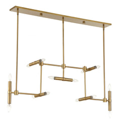Cadre Brass 14 Light Modern Linear Pendant - Ornate Home