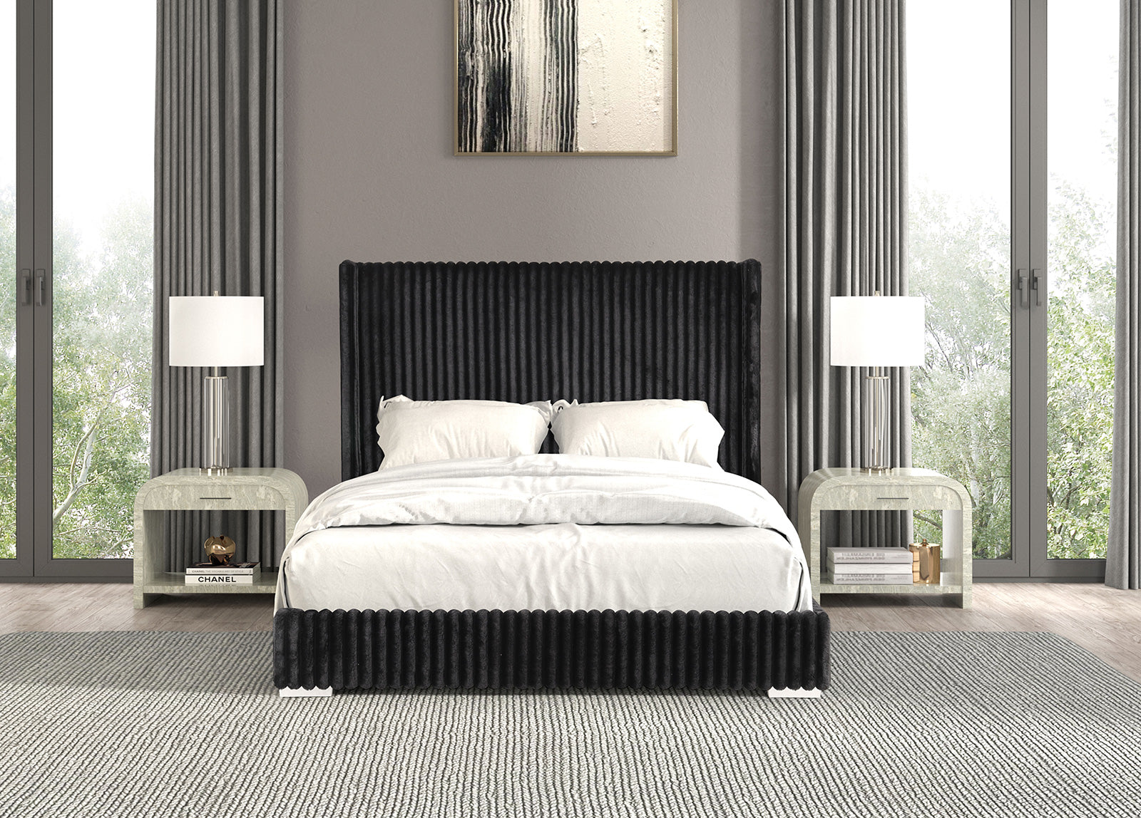 Cadwell Black Bed - Ornate Home