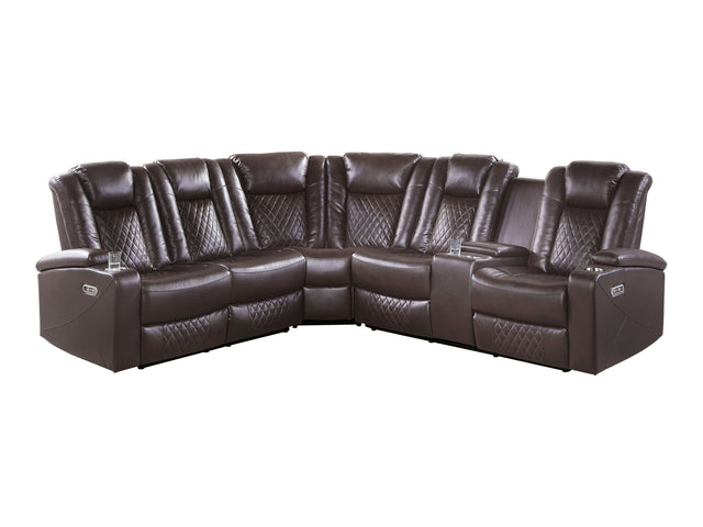 Caelan Brown 3-Piece Power Reclining Sectionals - Ornate Home