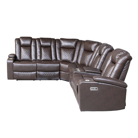 Caelan Brown 3-Piece Power Reclining Sectionals - Ornate Home