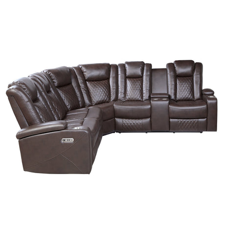 Caelan Brown 3-Piece Power Reclining Sectionals - Ornate Home