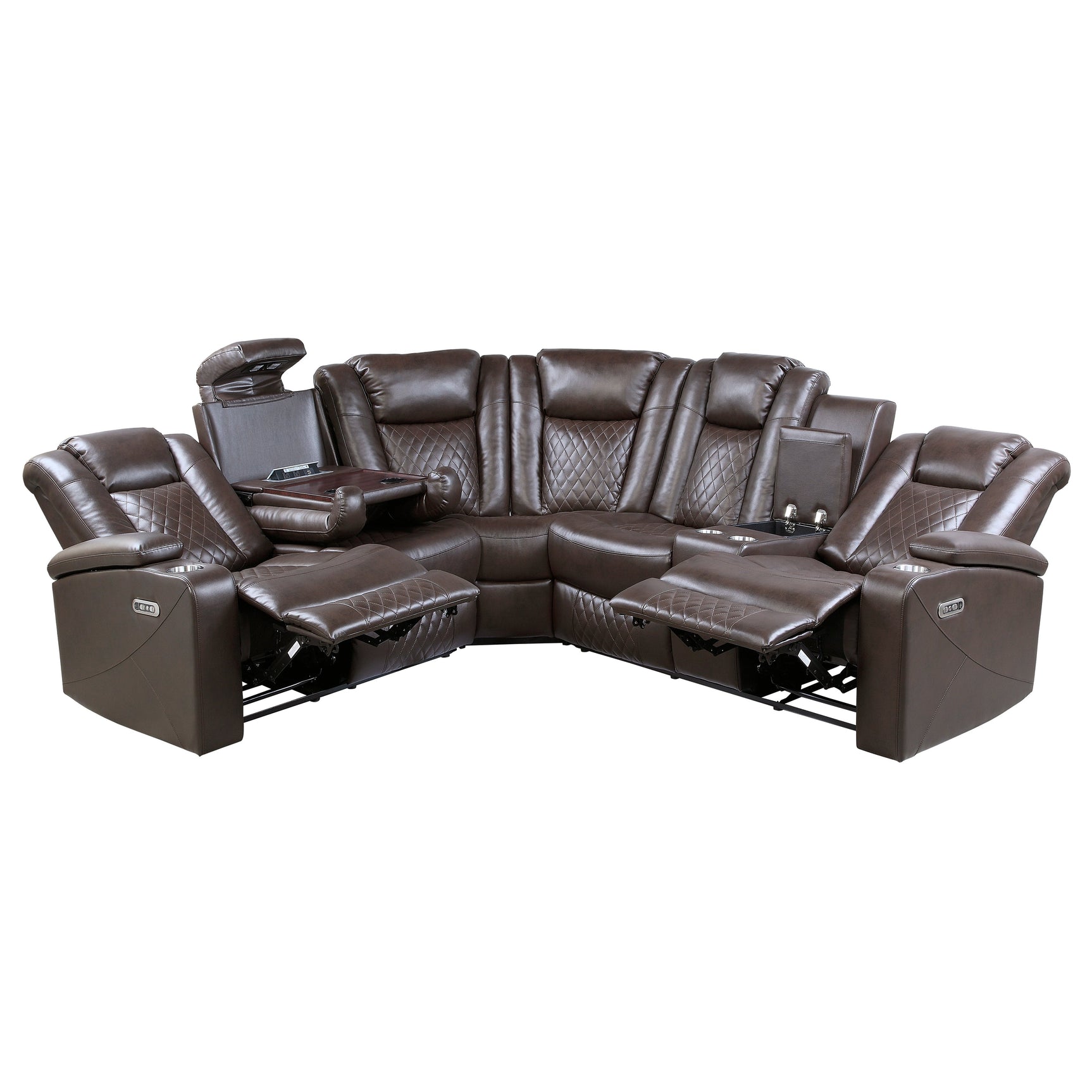 Caelan Brown 3-Piece Power Reclining Sectionals - Ornate Home