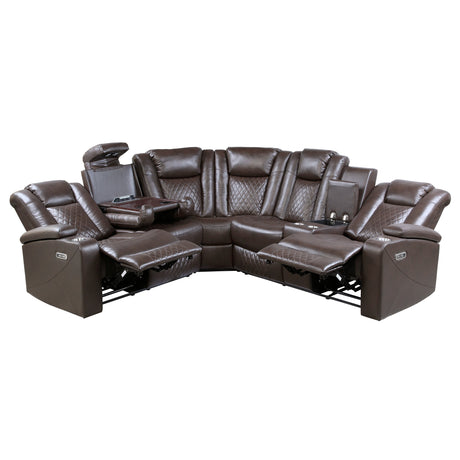 Caelan Brown 3-Piece Power Reclining Sectionals - Ornate Home