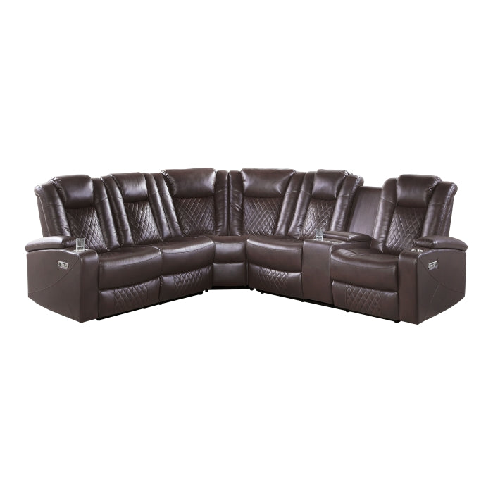 Caelan Brown 3-Piece Power Reclining Sectionals - Ornate Home