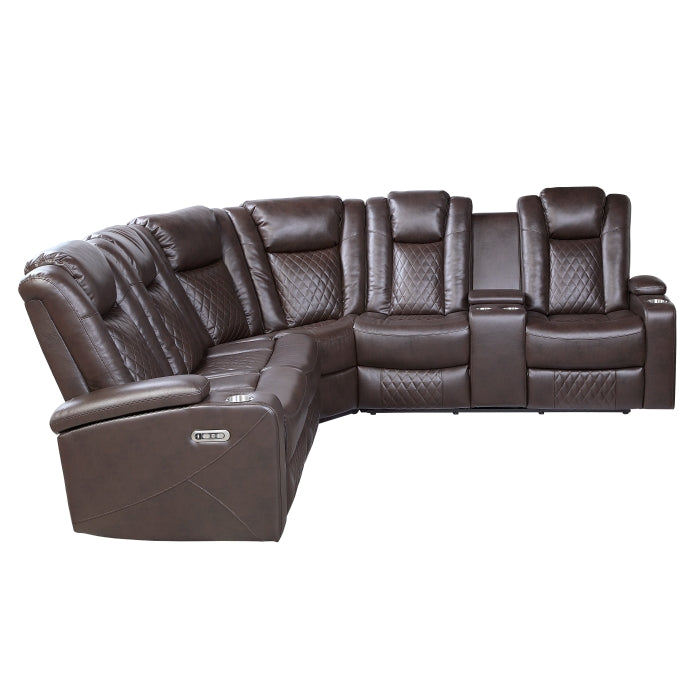 Caelan Brown 3-Piece Power Reclining Sectionals - Ornate Home