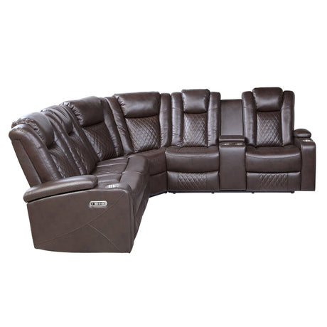 Caelan Brown 3-Piece Power Reclining Sectionals - Ornate Home