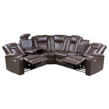 Caelan Brown 3-Piece Power Reclining Sectionals - Ornate Home