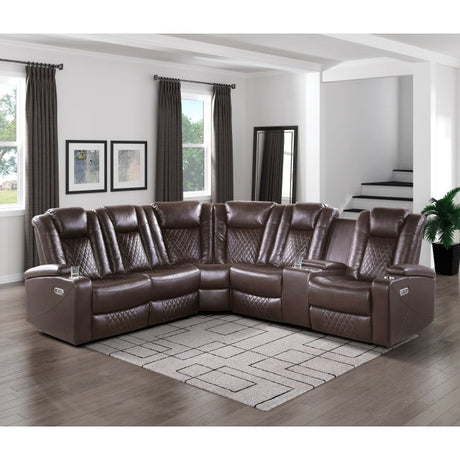 Caelan Brown 3-Piece Power Reclining Sectionals - Ornate Home